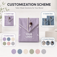 Pochette triangulaire en coton et lin de 8 cm, 10 cm, 12 cm avec fermeture à cordon, personnalisable avec logo, pour emballage cadeau de détail - Vente en gros