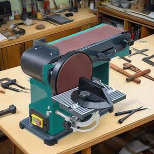 <span class=keywords><strong>Ponceuse</strong></span> à bande et à <span class=keywords><strong>disque</strong></span> de polisseuse électrique de bureau domestique de puissance 375W pour le travail du métal et du bois - Product Image 3