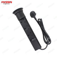 Prise de table escamotable avec USB Type A/C, 3 prises CA, prise EU/FR/UK