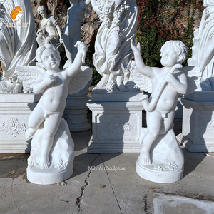 Statua di Cupido Angelo in Marmo Classico Greco Antico per Esposizione - Product Image 3
