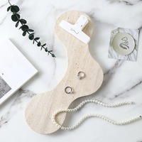 STONEKOCC Plateau Irrégulier en Marbre Travertin Naturel – Design Décoratif Multifonctionnel pour la Maison, le Bureau, le Rangement de Bijoux et la Table Basse