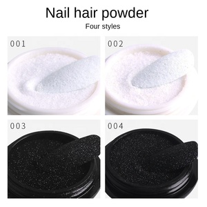 Poudre de laine pour nail art, poudre de <span class=keywords><strong>sucre</strong></span> granulée, poudre flocon de neige blanche, paillettes étoiles noires, accessoires pour nail art, vernis à ongles - Product Image 3