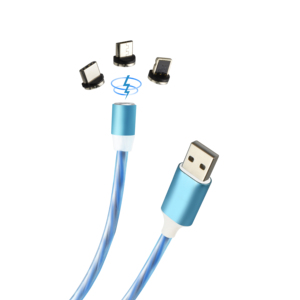 Cables de carga LED para teléfonos móviles iP 11 <span class=keywords><strong>Pro</strong></span> <span class=keywords><strong>Max</strong></span>, Cables USB magnéticos de luz, cable usb 3 en 1 - Product Image 5