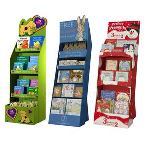 Support d'affichage en papier personnalisé à 3 étagères, présentoir portable en carton ondulé pour bibliothèque, magazines, bandes dessinées - Product Image 6