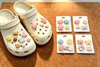 Aksesoris Sepatu PVC Desain Kustom Berbagai Tema, Hiasan Bunga untuk Sepatu DIY, Dapat Dilepas, Grosir, Lucu