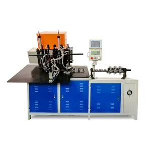 8mm Hanger Hook Forming Making Steel Round Rod Punching Flattening Welding CNC 2D Automatic Electric Iron Bending Machine