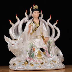 Statue <span class=keywords><strong>de</strong></span> divinité en forme <span class=keywords><strong>de</strong></span> renard à neuf queues, motif floral, polie à <span class=keywords><strong>la</strong></span> main, figurine assise, renard <span class=keywords><strong>dame</strong></span>, renard vieil, renard jeune fille - Product Image 3