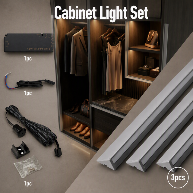 Dimmable LED Under Cabinet Strip Light Mains for Plug in Under Kitchen Cupboard Cabinet Lighting (3pcs 50CM) LC1021-82