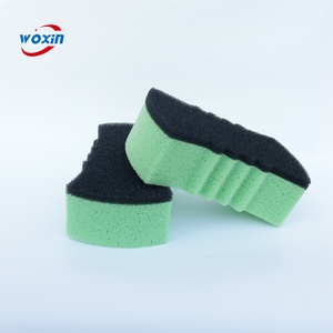 Éponge de lavage de voiture Woxin double couche composite de haute qualité, noire et verte, absorption d'eau de 500 % à 750 %, douce pour un nettoyage efficace des véhicules - Product Image 1
