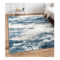 Tapis imprimé en chenille bleu design, tapis d'intérieur 3D, tapis de sol, tapis imprimé lavable, dos antidérapant
