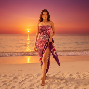 Pareo de Playa Premium de Batik Indonesio de Una Pieza, Ligero, Suave, de Rayón, para Mujer, a la Moda, para Nadar, Tradicional, de Secado Rápido - Product Image 1