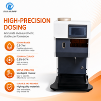 Machine de remplissage d'huile verticale à aiguille unique avec réservoir chauffé, écran tactile HMI, distributeur de liquide de précision 0,5-7 ml