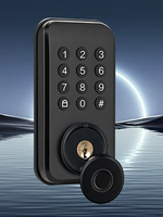 Serrure numérique intelligente en aluminium avec empreinte digitale, mot de passe, carte-clé et application Tuya pour maison, hôtel, bureau
