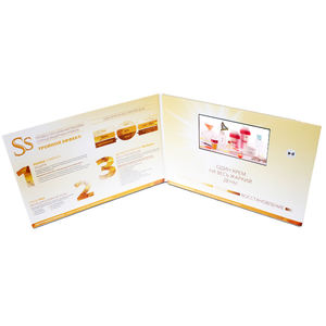 <span class=keywords><strong>Album</strong></span> vidéo d'invitation musicale avec écran LCD numérique de 4,3 pouces en papier de lin mémoire fait main européen pour mariage Noël - Luxe - Product Image 1