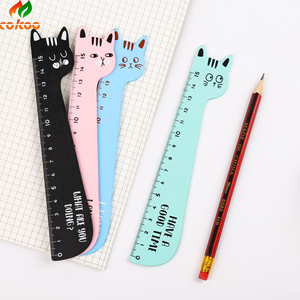 Regla de plástico de cuatro colores multifuncional de 15cm al por mayor, escala sólida negra y blanca con color puro para uso diario - Product Image 4