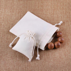 Pochette en coton écologique avec logo personnalisé, sac en toile de coton calicot imprimé avec cordon de serrage double - Product Image 3