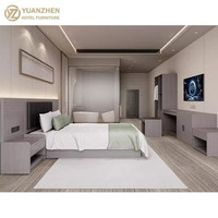 Ensemble complet de mobilier de chambre d'hôtel moderne et contemporain en chêne massif, écologique, pour appartement, clé en main
