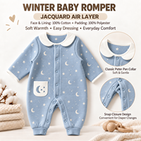 Neue Kollektion Baby-Schlafanzug Baumwolle Langarm Jacquard Luftschicht Gemütlich Umweltfreundlich Atmungsaktiv Knopfverschluss Waschbar Unisex