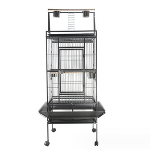 Bán Buôn Giá Rẻ Giá Dây Kim Loại Pet Sliver Chim Màu Đen Parrot Lồng Ngoài Trời Lớn Parrot Lồng - Product Image 2