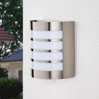 Lampu Dinding Luar Ruangan Modern IP44 Stainless Steel Half Globe PC Shade dengan Pemasangan Permukaan untuk Taman E27