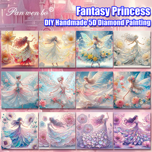Kits d'art de peinture au <span class=keywords><strong>diamant</strong></span> faits main Panwenbo Princess DIY, kits de peinture au <span class=keywords><strong>diamant</strong></span> 5D avec cristaux et strass pour la décoration murale de la maison - Product Image 1