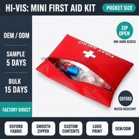 Trousse de Premiers Secours Mini Smileplus en Gros, Format Portable de Poche, Pochette Oxford Étanche avec Fermeture Éclair, Certifiée CE Classe II, Logo Personnalisé