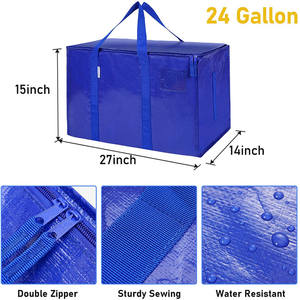 Sacs de rangement extra-larges et résistants, sacs de déménagement bleus avec fermetures éclair pour le rangement des vêtements et des couvertures - Product Image 3