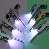 Pulpen Gel dengan Lampu LED Strip Senter Hadiah Anak-Anak Tinta Biru Ujung 0.5mm Plastik