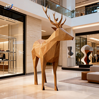 Sculpture de cerf en bois massif abstrait moderne sur mesure ML, décoration de jardin, art populaire, couleur personnalisée, design personnalisé, durable