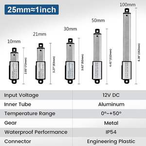 Actuador Lineal Eléctrico Mini de 100 mm, Carrera Personalizada, 12 V de Alta Velocidad <span class=keywords><strong>para</strong></span> Gabinetes y Robots, Económico - Product Image 5