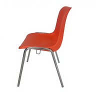 Chaise en plastique connectable avec pieds en métal pour location de salles d'événements et fêtes