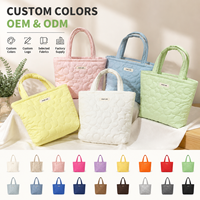 Tas Tote Katun Berlapis Wanita Ringan Empuk Resleting Kapasitas Besar Tas Tangan Fashion Logo Kustom OEM ODM Tas Belanja Kasual