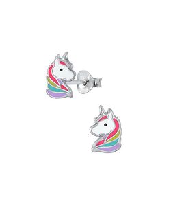 Vendita calda personalizzato arcobaleno piccolo Pony morbido smalto duro metallo 925 Starling argento orecchino regalo di natale per le donne ragazze - Product Image 1