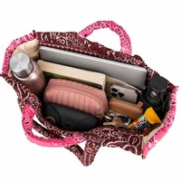 Sac de voyage personnalisable, léger et doux, vente en gros, cadeau pour elle, sac à bandoulière matelassé, sac fourre-tout matelassé à motif bandana paisley