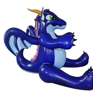 HOT sale inflatable large chubby dragon model blue dinosaur for toy