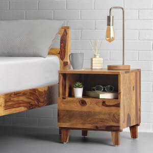 Farmhouse Black Wood Rattan Nightstand with 2 Drawers Bedside <b>Table</b> for Bedroom Modern <b>Storage</b> <b>Side</b> <b>Table</b> Furniture - Product Image 1