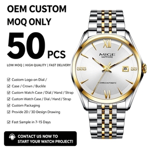 Low MOQ Custom Logo <b>Calendar</b> Minimalist Mechanical wristwatch 50M Waterproof Sapphire Crystal Luxury Automatic Watches Miyota - Product Image 1