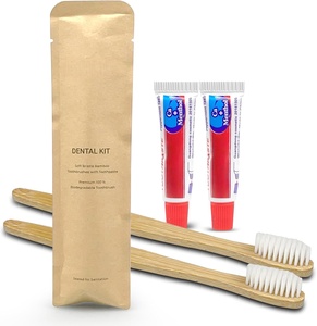 Emballage écologique biodégradable en boîte blanche pour brosse à dents, kit dentaire jetable pour hôtel, poils en nylon doux au charbon de bois - Product Image 5