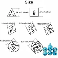 7 dés polyédriques de couleurs mélangées pour jeux de table, divertissement TRPG, jeux de société