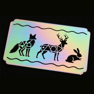 แม่แบบลายฉลุโลหะแบบกำหนดเองสำหรับการแกะสลักเคมีอย่างแม่นยำ ใช้ซ้ำได้ ลายสุนัขจิ้งจอก กวางมูส กระต่าย สำหรับการเพ้นท์ผ้า - Product Image 1