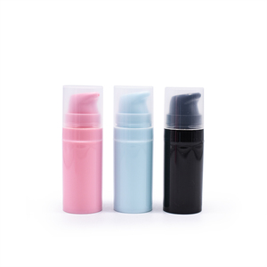Mini Botella Cosmética Redonda Vacía de 10 ml, Negra, Rosa y Azul, con Bomba Dosificadora, para Lociones, con Impresión en la Superficie, Más Vendida - Product Image 5