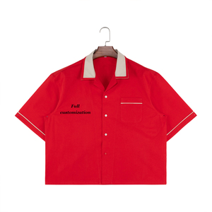 Modern <strong>Men</strong> Collar Uniform T-<strong>shirt</strong> Untucked Outdoor Women <strong>Bowling</strong> <strong>Shirts</strong> Boxy Work <strong>Shirt</strong> for <strong>Men</strong> Oversize - Product Image 1