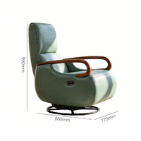 Fauteuil d'appoint électrique pivotant moderne en demi-cuir, capitonné losanges, en cuir véritable et PU, style luxueux pour salon, bureau à domicile, hôtel
