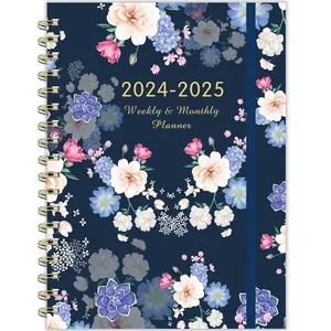 2025 Spiral gündem ciltli 365 planlayıcısı baskı A5 aylık haftalık planlayıcısı ve dergiler notebooklar
