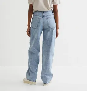 Jeans Baggy da <span class=keywords><strong>Donna</strong></span> Stile Classico Anni '90 in Denim Chiaro Blu, Vendita all'Ingrosso - Product Image 3