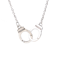 ZRM Collier menottes rétro en alliage style bohème européen et américain, Bracelet à lettres gris, Chaîne de clavicule, Accessoires de mode pour femmes