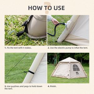 TAILI yüksek kalite taşınabilir su geçirmez Oxford çadır alüminyum kutup açık şişme kamp çadırı ışık ile hava çadırı - Product Image 6