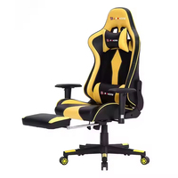 Chaise de jeu ergonomique moderne en cuir PU à dossier haut avec repose-pieds pivotant pour bureau et configuration de jeu à domicile – Vente en gros