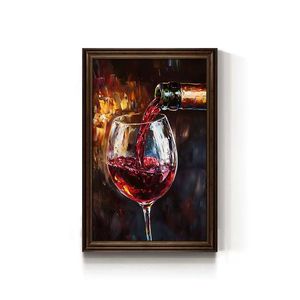 Bar et café décoration murale vin rouge Art toile avec <span class=keywords><strong>raisin</strong></span> <span class=keywords><strong>nature</strong></span> <span class=keywords><strong>morte</strong></span> peinture taille personnalisée approvisionnement en gros - Product Image 1