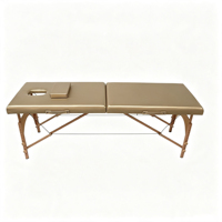 Table de massage portable en 2 sections avec pieds en bois, pliable, pour clinique et salon